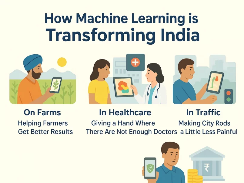 Indian farmer using AI app in field