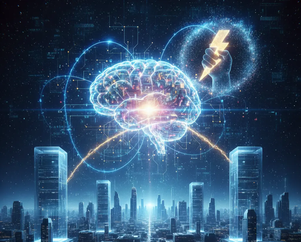 Large AI data center with GPU racks